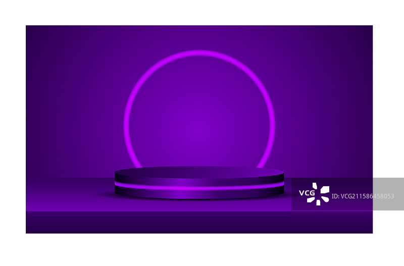 现代感十足的3D讲台与背景图片素材