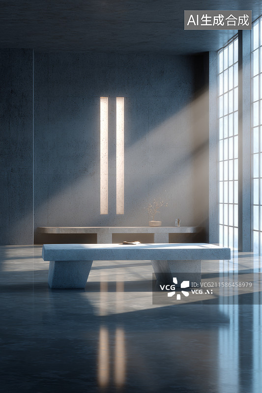 【AI数字艺术】三维商务办公室内背景图片素材