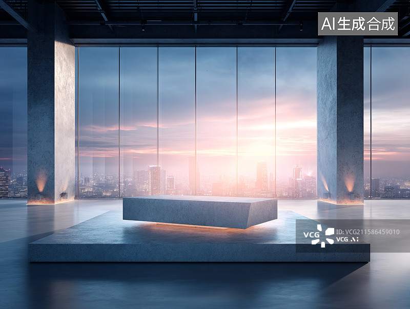 【AI数字艺术】三维商务办公室内背景图片素材