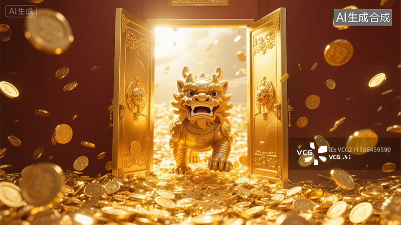 【AI数字艺术】貔貅祥瑞招财进宝图片素材