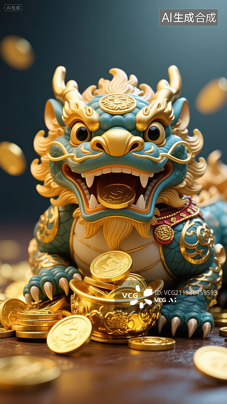 【AI数字艺术】貔貅祥瑞招财进宝图片素材