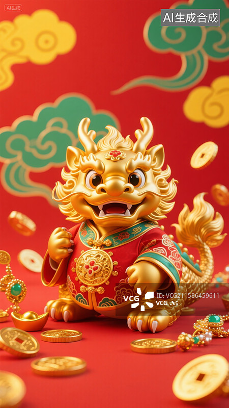 【AI数字艺术】貔貅祥瑞招财进宝图片素材