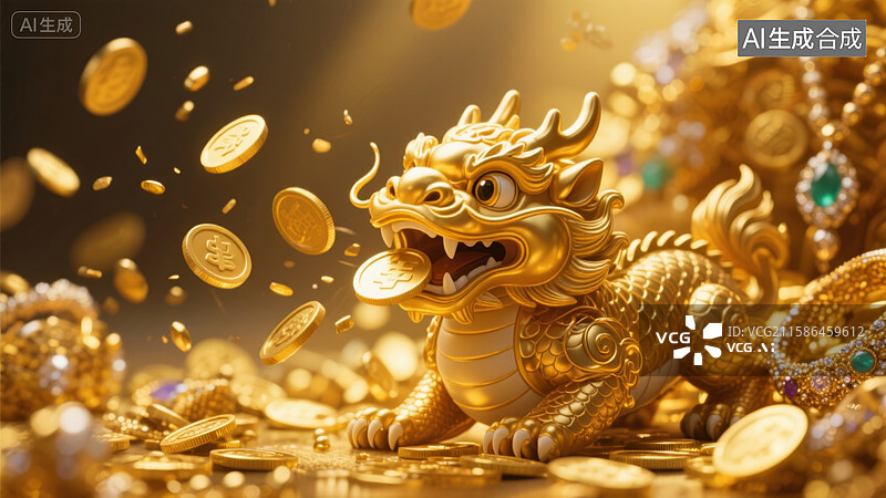 【AI数字艺术】貔貅祥瑞招财进宝图片素材