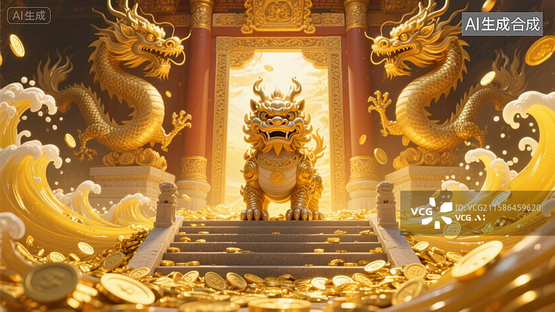 【AI数字艺术】貔貅祥瑞招财进宝图片素材