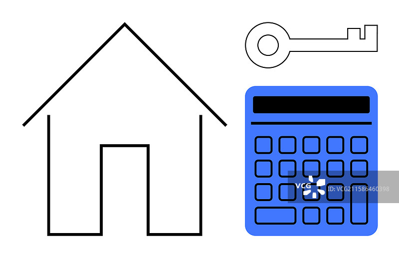 简约风格的家居钥匙表现图片素材
