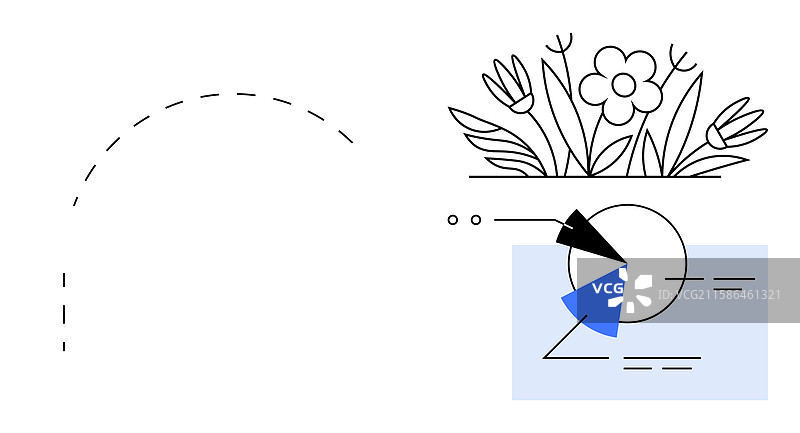 数据可视化，饼图与抽象图形图片素材
