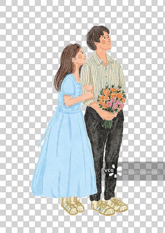 七夕情人节免抠人物图片素材