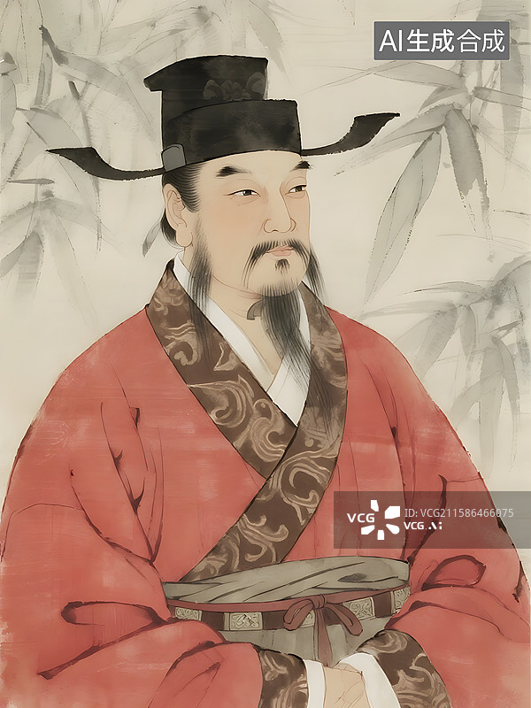 【AI数字艺术】中国古代历史外交家探险家丝绸之路开拓者张骞肖像图片素材