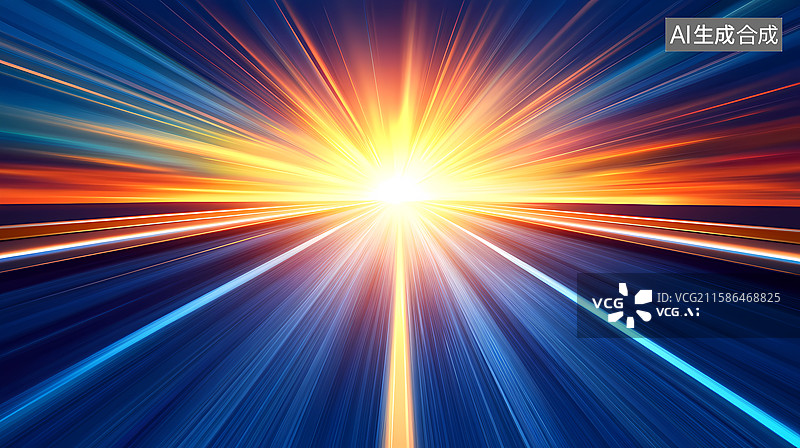 【AI数字艺术】光速前进的未来之路图片素材
