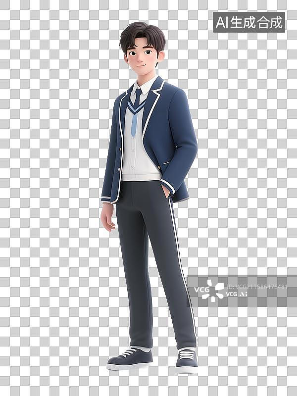 【AI数字艺术】开学季3D立体小学生中学生大学生年轻人形象免抠图元素素材图片素材
