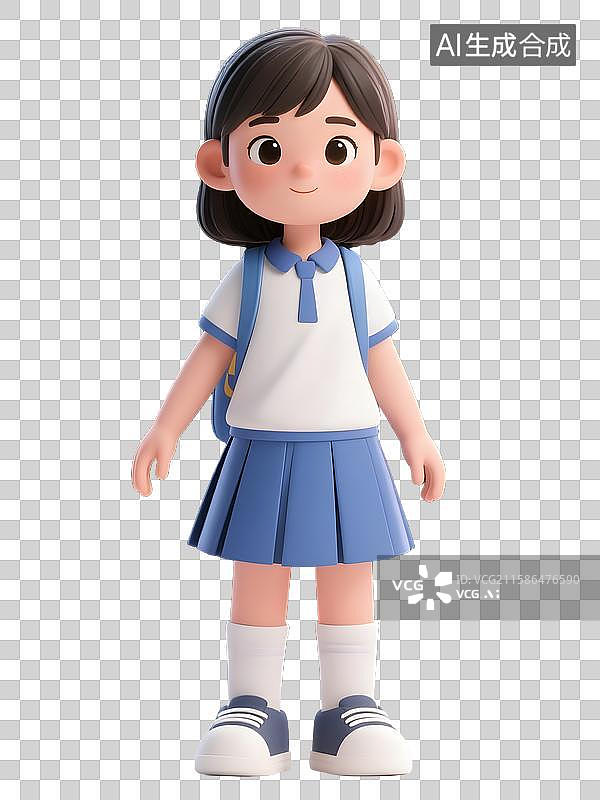 【AI数字艺术】开学季3D立体小学生中学生大学生年轻人形象免抠图元素素材图片素材
