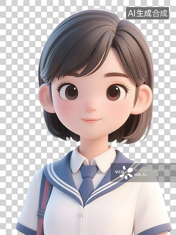 【AI数字艺术】开学季3D立体小学生中学生大学生年轻人形象免抠图元素素材图片素材