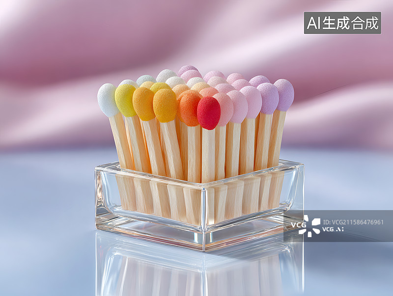 【AI数字艺术】一盒彩色火柴盒图片素材
