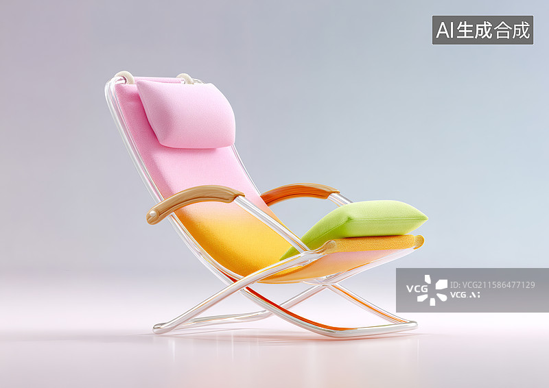 【AI数字艺术】一把彩色卡通折叠椅图片素材