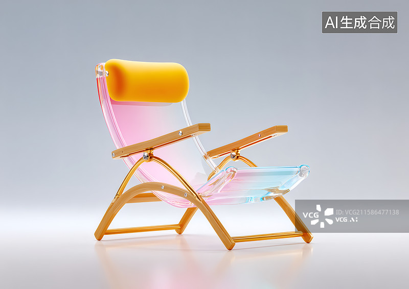 【AI数字艺术】一把彩色卡通折叠椅图片素材