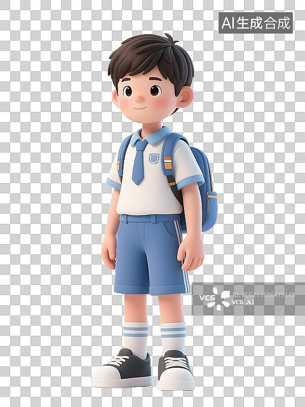 【AI数字艺术】开学季3D立体小学生中学生大学生年轻人形象免抠图元素素材图片素材