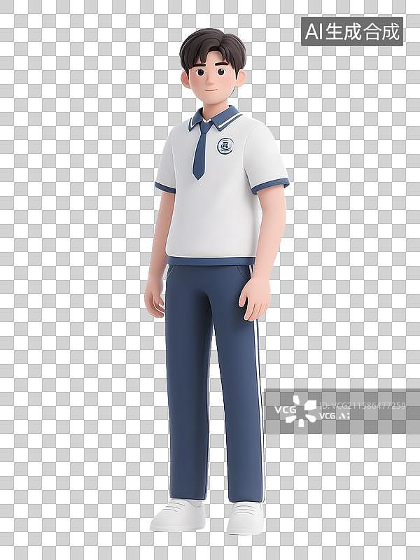 【AI数字艺术】开学季3D立体小学生中学生大学生年轻人形象免抠图元素素材图片素材