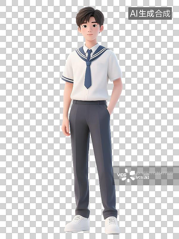 【AI数字艺术】开学季3D立体小学生中学生大学生年轻人形象免抠图元素素材图片素材