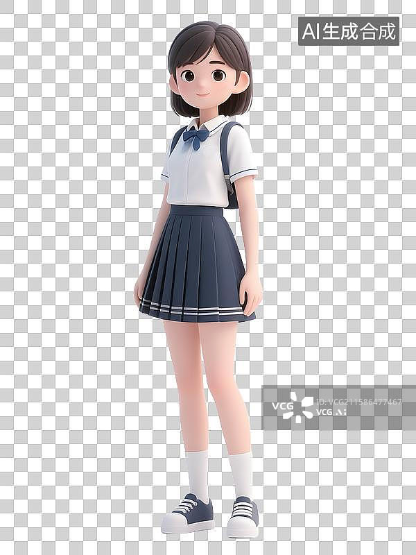 【AI数字艺术】开学季3D立体小学生中学生大学生年轻人形象免抠图元素素材图片素材