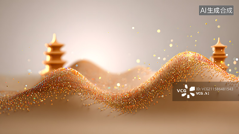 【AI数字艺术】梦幻金辉图片素材