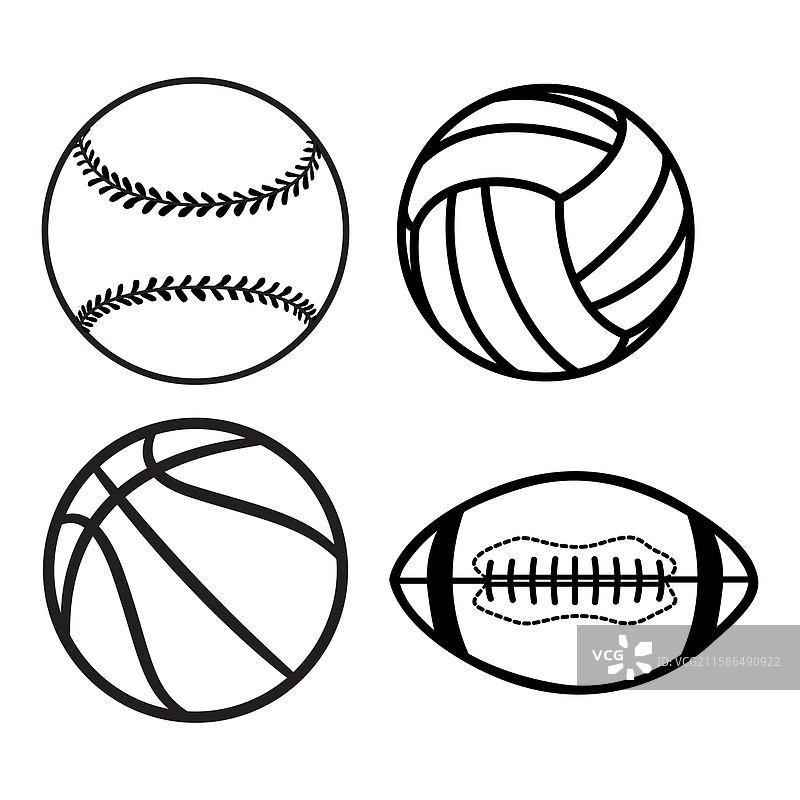 艺术运动球类套装 足球图标 球类图片素材
