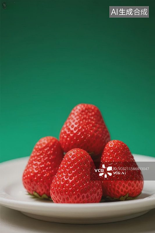【AI数字艺术】草莓盘中景图片素材