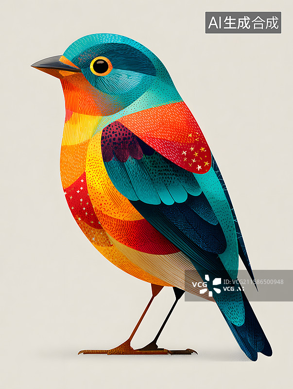 【AI数字艺术】抽象艺术小鸟图片素材