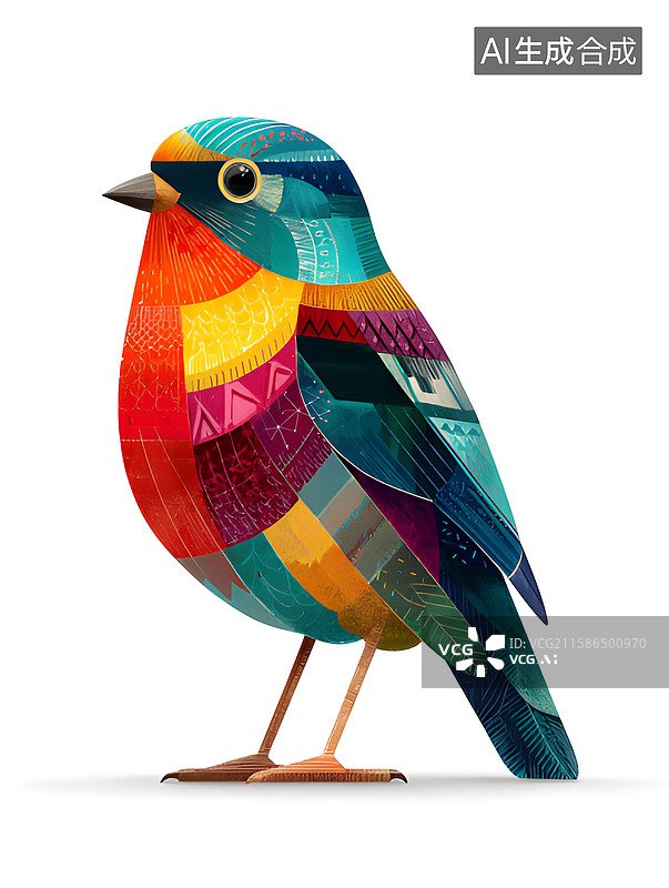 【AI数字艺术】抽象艺术小鸟图片素材