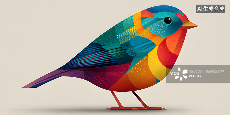 【AI数字艺术】抽象艺术小鸟图片素材