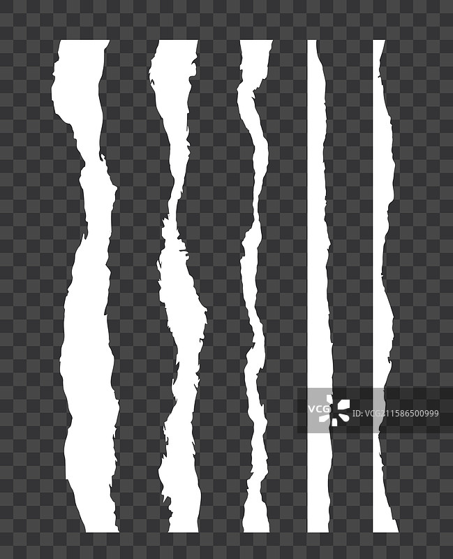 透明背景上的撕裂纸边缘图片素材