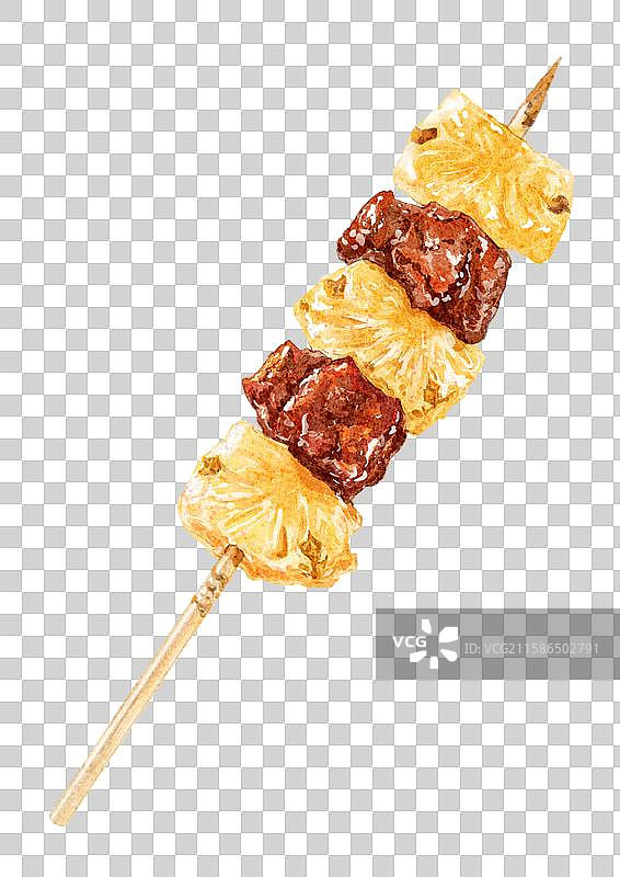 菠萝牛肉烤串图片素材