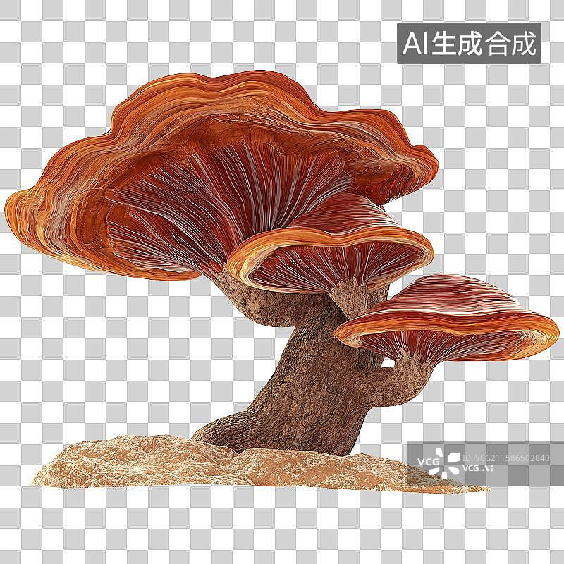 【AI数字艺术】3D风格食物主题之灵芝元素图片素材