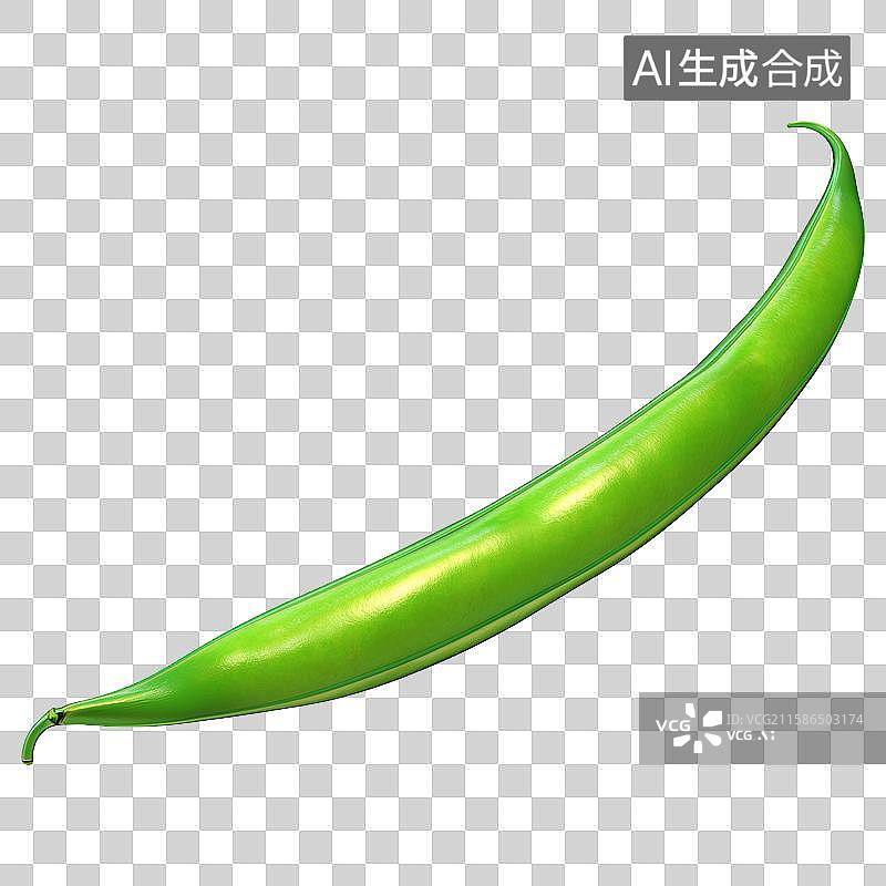 【AI数字艺术】3D风格蔬菜主题之豇豆四季豆元素图片素材