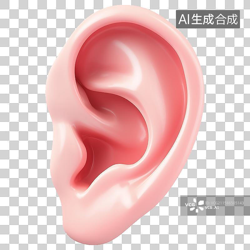 【AI数字艺术】3D风格耳朵元素图片素材
