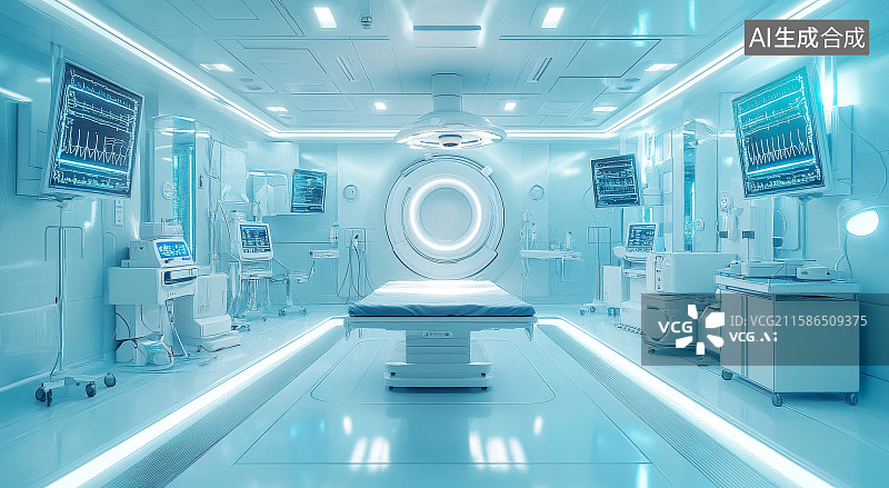 【AI数字艺术】现代医院手术室内部场景图片素材