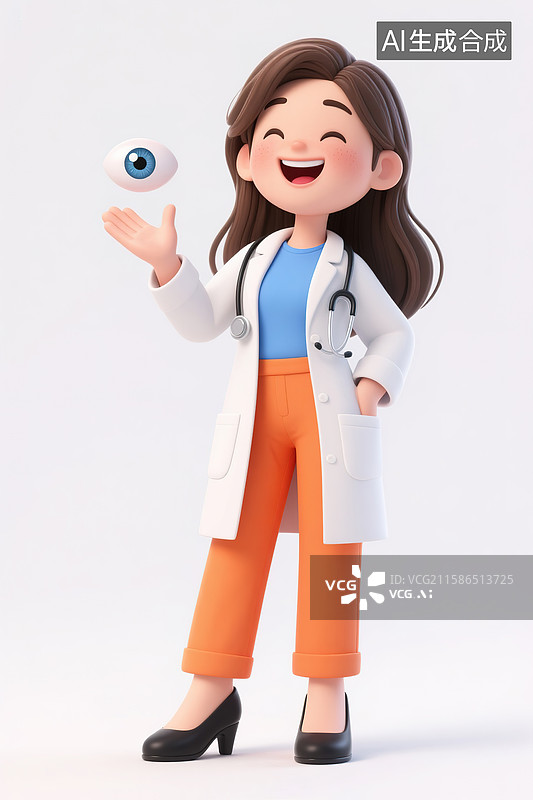 【AI数字艺术】眼科医生概念3d插画图片素材