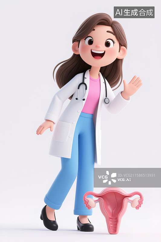 【AI数字艺术】医生治疗妇科相关疾病3d插画图片素材