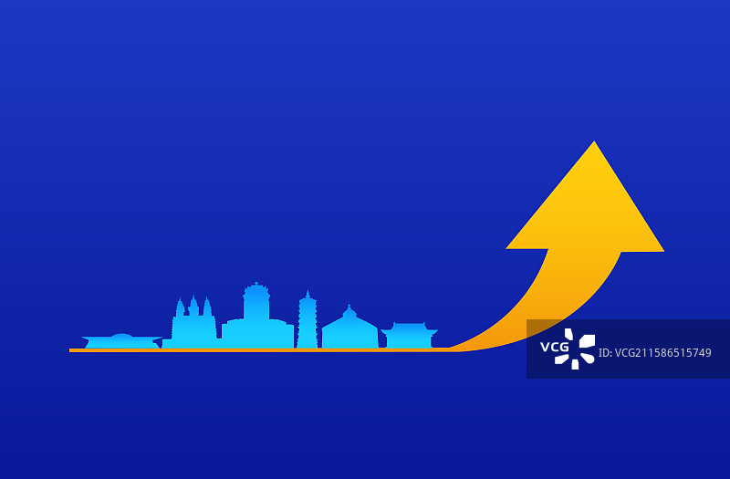 呼和浩特城市经济增长科技城市GDP高端理财股市箭头涨幅上涨互联网金融证券活动矢量插画图片素材