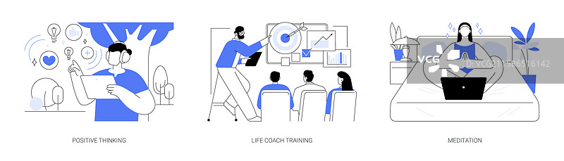 情感自我提升的孤立卡通形象图片素材