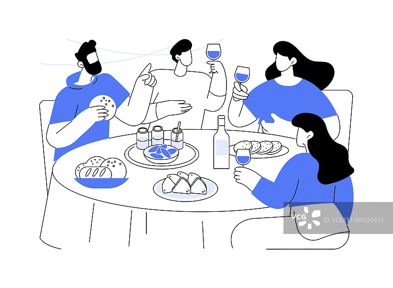 隔离的卡通小吃和小点心图片素材