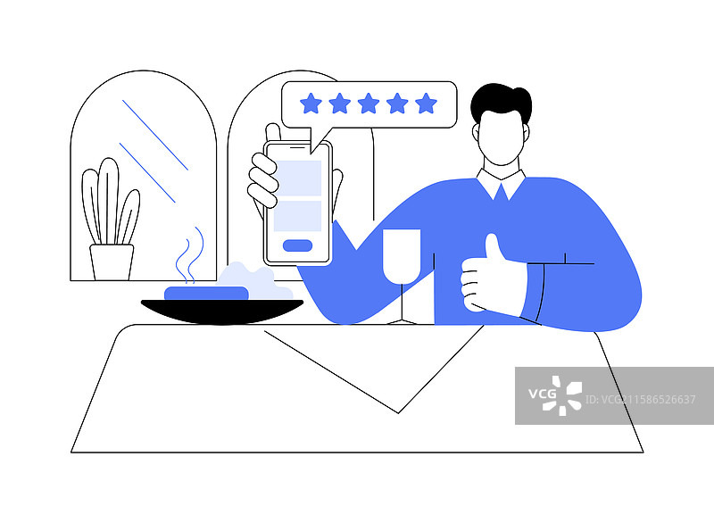 评价餐厅的孤立卡通图像图片素材