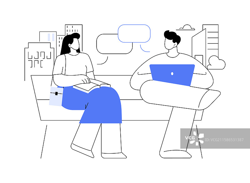 相互了解的孤立卡通人物图片素材