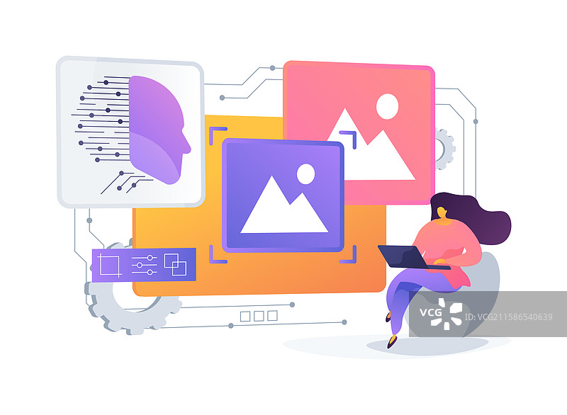 照片编辑中的人工智能抽象概念图片素材