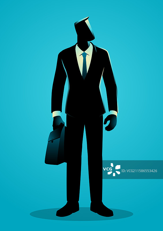 商人剪影姿势站立正面图片素材