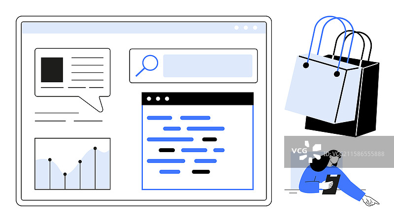 电子商务平台界面与在线购物图片素材