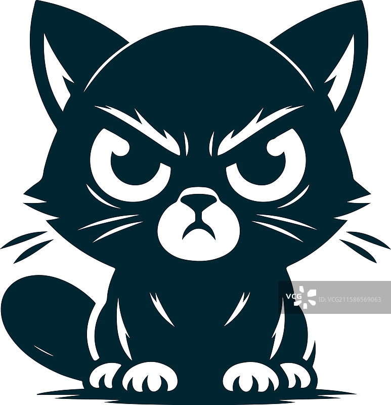 愤怒猫轮廓标志 猫咪轮廓图片素材