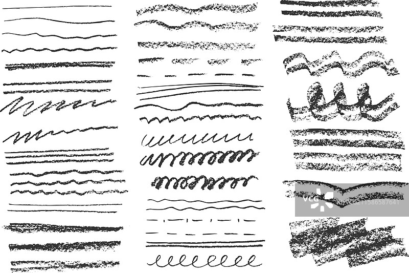 炭笔手绘卷曲线条溅洒图片素材