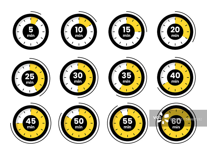 计时器和秒表图标图片素材