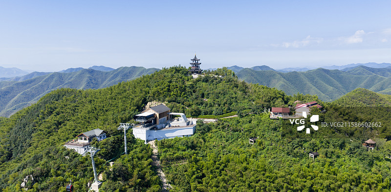 航拍宜兴竹海凌云阁图片素材