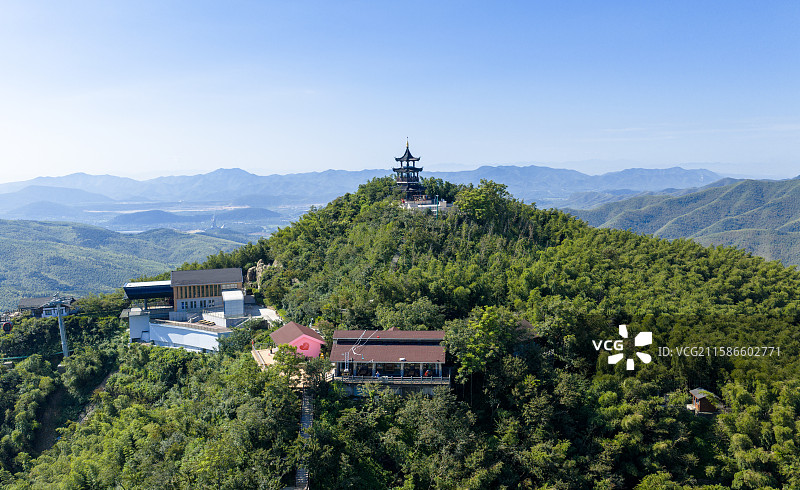 航拍宜兴竹海凌云阁图片素材